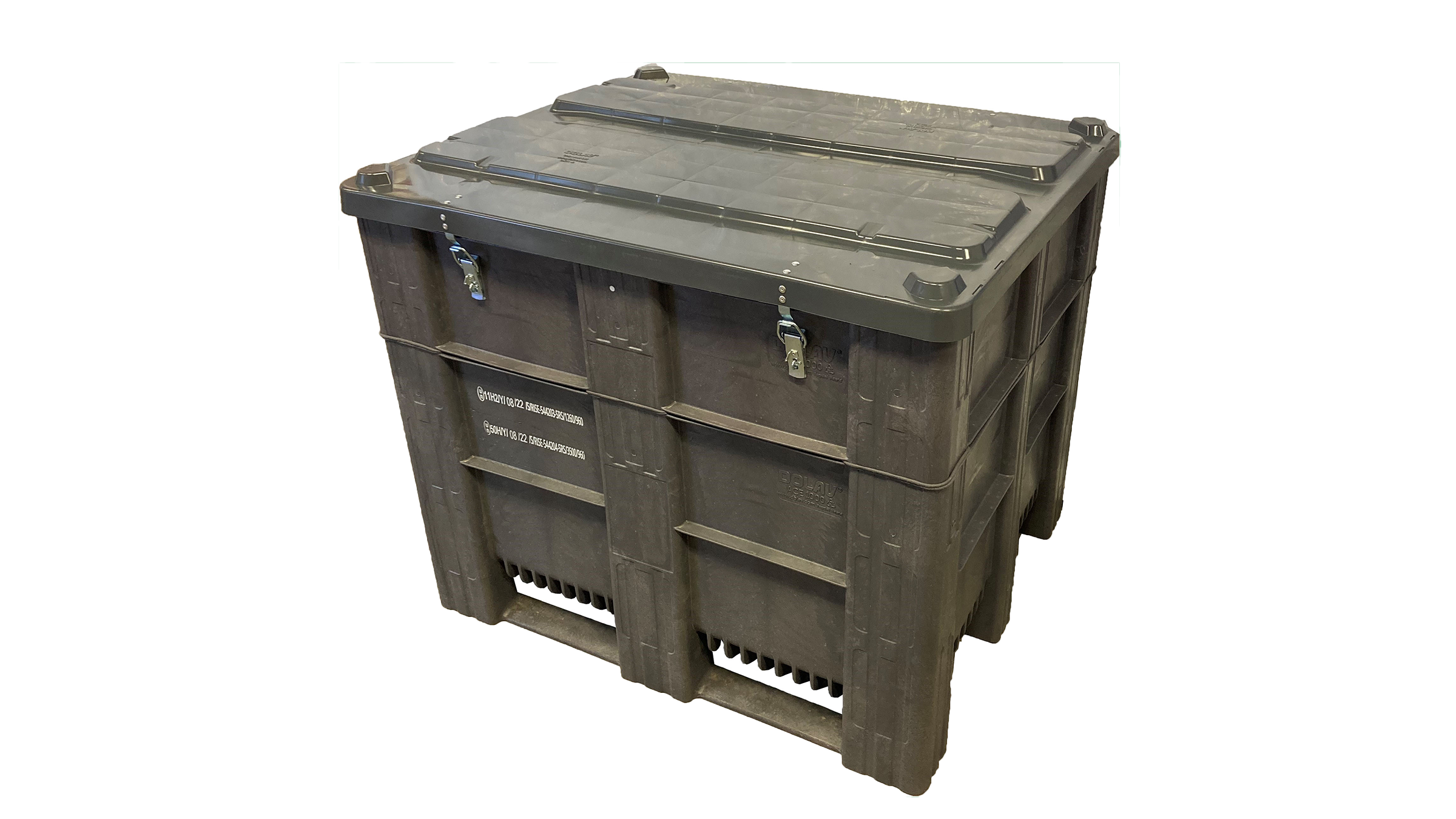 En grå Swedebox plastcontainer