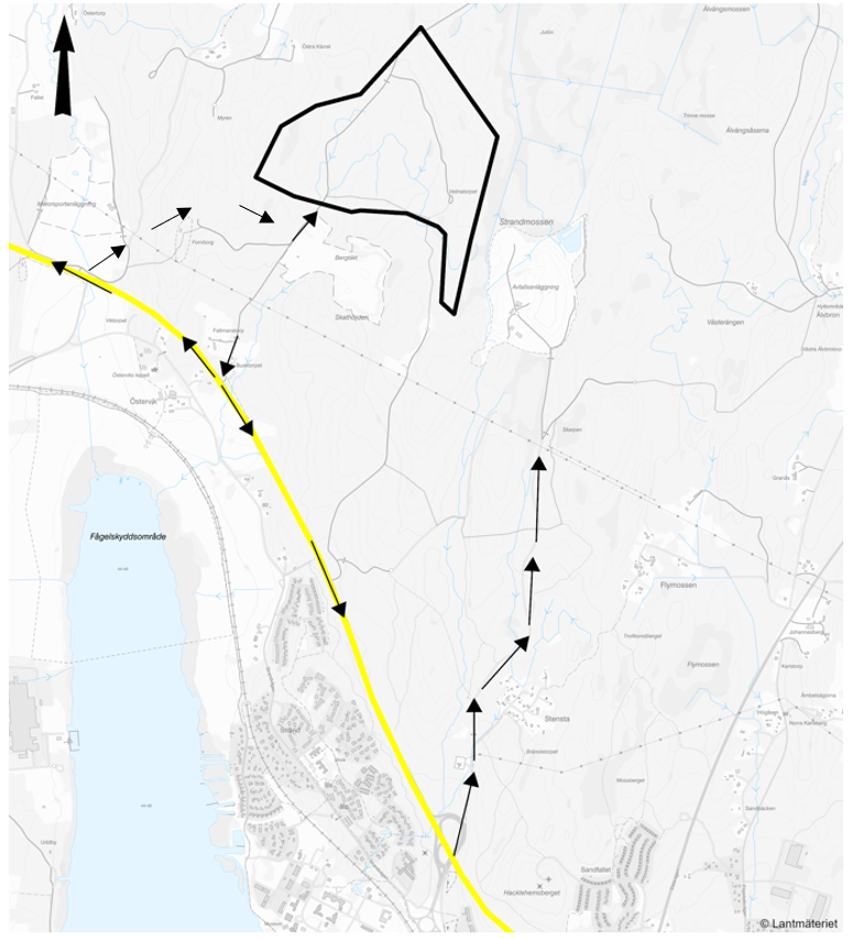Karta över infartsvägar till Högbytorp