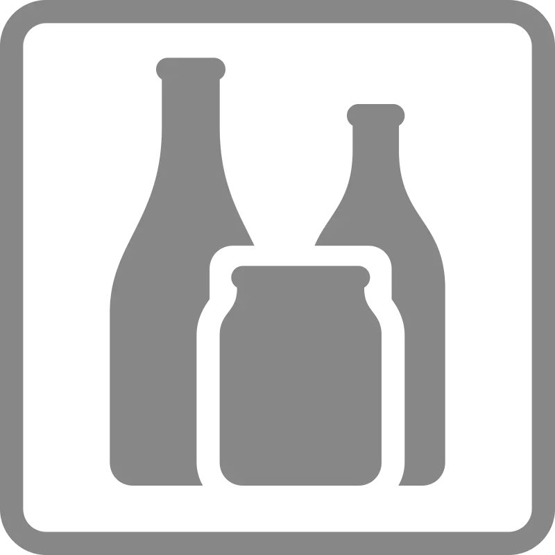 Glasförpackningar, färgat Glasförpackningar, färgat